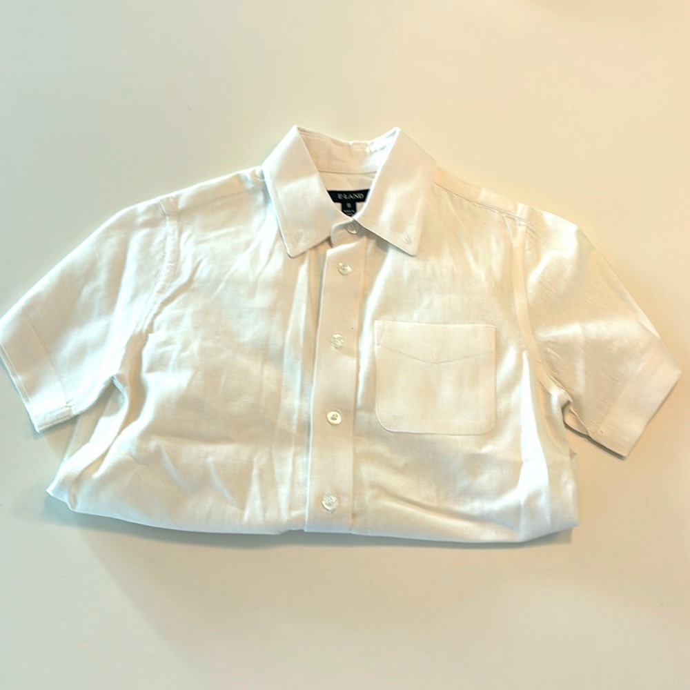 E Land Youth boys short sleeve linen shirt